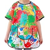 Kinder-Malschürze, Kunstkittel, wasserdichter Bastelmantel für Kinder im Alter von 3–12 Jahren,...