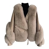 OFTBUY Echt Pelzmantel Winter Jacke Frauen Natürlichen Fuchs Pelz Echtes Leder Oberbekleidung...