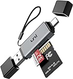 SD Kartenleser, uni USB Kartenleser 3.0, USB C Kartenleser Aluminum 2in1, OTG Adapter,...