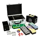 Pokerkoffer Deluxe Pokerset mit 300 Ocean Champion Chips mit viel Zubehör Kartenmischer...