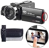 Somikon 4K Videokamera: 4K-UHD-Camcorder mit Sony-Sensor; Touch-Display, HD mit 120 B./Sek. (Sony...