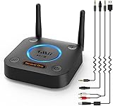 1Mii Großer Reichweite Empfänger, HiFi Kabelloser Audio Adapter, aptX Low Latency Bluetooth 5.1...