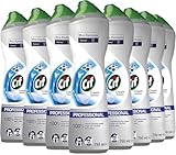 Cif Professinal Scheuermilch Original 750 ml x 8, sanfte Reinigungscreme mit Reibekörpern für...