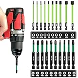 FANTICDE 20 Stück Langer Schraubendreher Bit Set, Bitsatz mit Magnetkopf, 1/4' S2 Sechskantschaft,...