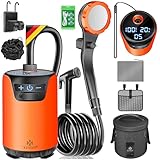 KESSER® Campingdusche Solardusche mit Pumpe & wiederaufladbarem Akku 8000mAh Mobile Dusche |...
