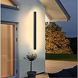 Lange Wandleuchte Villa Wandleuchte Schwarze Wandleuchte Wasserdicht Ip65 Aluminium Acryl Außen LED...