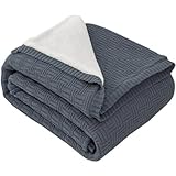 MYLUNE Home Sherpa Decke Baumwolle Strickdecke Öko-Tex 180x200cm 660GSM Dicke Kuscheldecke...