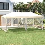 Dieser Artikel - Faltbares Partyzelt mit Seitenwänden, cremefarben, 3 x 6 m