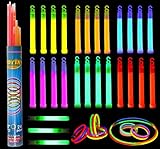 JOYIN 52 stück Glowsticks Bulk inklusive 28pcs 15cm Lange 1.5cm extra dick Industrielle Qualität...