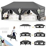 Devoko Pavillon 3x6,Faltpavillon 3x6 wasserdicht stabil Höhenverstellung,Partyzelt UV Schutz...
