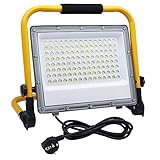 LED Baustrahler 100W, 10000LM Arbeitsleuchte Strahler, LED Arbeitsleuchte mit Stecker, IP66...