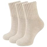 CLOSEMATE Thermosocken Damen Socken 3 Paar Wintersocken Warme Dicke Gestrickte Stricksocken...
