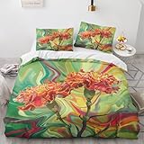 NUEYSP Bettwäsche 155x220 Farbige Blume Bettwäsche-Sets 3D-Motiv, Mikrofaser, 1 Bettbezug 155x220...