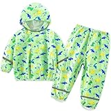 FILOWA Kinder Regenanzug Jungen Wasserdicht Regenjacke und Regenhose Atmungsaktiv Leicht...