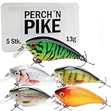 Crankbait Wobbler Set für Hecht, Barsch & Zander, Kunstköder Set für Spinnfischen, 13g I 7,5cm...