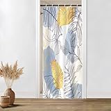 Uiiooazy Duschvorhang Schmal 90x180cm, Duschvorhang Anti Schimmel Blau Boho Style Tropisch Abstrakt...