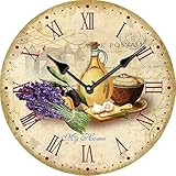 YOAI Wanduhr Küchenuhr Antik Nostalgie Rustikale Landhaus Quarz ohne Tickgeräusche Küchenuhr 30CM...