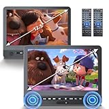 DESOBRY 12,5'' Auto DVD Player 2 Bildschrime Mit 5 Stunden wiederaufladbarer Akku, Zwei...