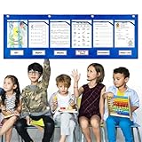 Hängender Schulpapier-Organizer – Taschen-Wandtafel, transparente Aktenfächer, Etiketten-Halter...