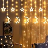 Weihnachtsbeleuchtung Fenster, 3m LED Lichterkette Sterne Lichterkette Weihnachtsdeko Lichtervorhang...