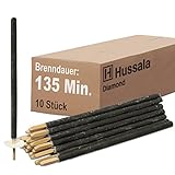 Hussala Diamond Wachsfackeln [10 Stück / 135 min] mit Holzstab und Tropschutz, Garten Fackeln aus...
