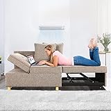Nesaila Schlafsofa Couch Sofa, 4-in-1-Convertible Schlafcouchund mit 2 Kissen, Single Recliner mit 5...