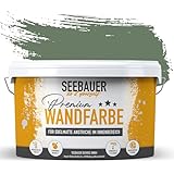SEEBAUER diy Wandfarbe Grün 2,5L für Innen (No. 760 Nordic Wood) Edelmatte dunkelgrüne Innenfarbe...