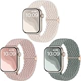 CeMiKa Geflochtenes Armband kompatibel mit Apple Watch Armband 41mm 40mm 38mm 42mm, Stoff...