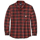 Carhartt Plaid Flannel Relaxed Fit Shirt, Farbe:rot, Größe:L