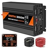 SolaYnc 3000W Wechselrichter 12V auf 230V Reiner Sinus Spannungswandler Kfz Inverter mit...