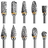 Hartmetall-Frässtifte mit Doppelschnitt, Hartmetall Rotationsfräser-Set Schaftfräser mit 1/8'...