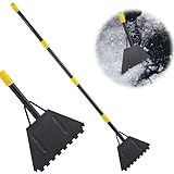 Schneeschaufel, 152.5CM Lange, Ergonomisches Schneeschieber, 4-Teiliges Abnehmbares Design,...