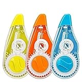 ECLET Korrekturband, 3 Stück, Korrekturband, 12 m x 5 mm, für Tagebuch, Korrekturstift, Aufheller...