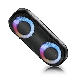 NOTABRICK Bluetooth Lautsprecher mit RGB Licht Tragbarer Musikbox Bluetooth Box 30W True Wireless...