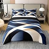 Homewish Geometrische Streifen 100% Baumwolle Bettwäsche Set 135x200 für Kinder Teenager...