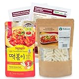 Koreanische Reiskuchen & Milde Tteokbokki Soße Set - Inkl. Broschüre mit Kochrezepten und...