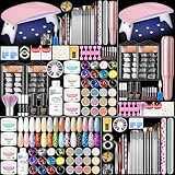 PEACECOLOR Acryl Nagelset mit UV/LED Nagellampe Nagelfräser, 28 Farben Acrylpulver für Nägel mit...