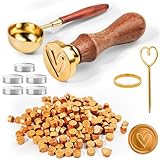 CoKeeSun 200 Stück Siegelwachs Gold, Siegelwachs Perlen Set, Wachssiegel Stempel Set für...