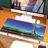 XXL Speed Gaming Mauspad 800 x 400mm,Eiffelturm-Set, Seine in Paris mit...