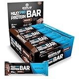 Bodylab24 Milky Pro Protein Bar Brownie 12 x 60g, leckerer Protein-Riegel mit Schokoladenüberzug,...