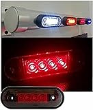 4 x Begrenzungsleuchten, rot, 4 LEDs, 12 – 24 V, Rückposition, gebogene Halterung, für...