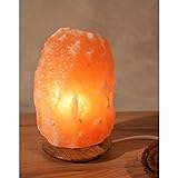 Natur Salzkristall Lampe auf Holzsockel 2-3 kg - Salt Range Pakistan
