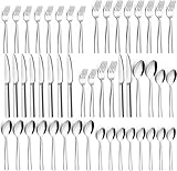 Besteck Set 12 Personen, 60 teilig Edelstahl Besteckset, Essbesteck Set mit Messer Gabel Löffel,...