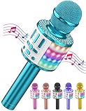 LED Drahtloses Bluetooth Mikrofon zum Singen, Spielzeug Kinder, Heim KTV Karaoke Maschine, Tragbares...