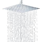 Ealtqund Regendusche 40x40cm Quadratische Dusche aus Edelstahl Ultraflach 16 Zoll Luxury Regenbrause...