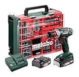 Metabo BS 18 Quick Set Akku-Bohrschrauber (18V 2 x 2Ah LiPOWER, Ladegerät SC 30, Kunststoffkoffer...