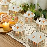 TRIROCKS 6 Stück Kerzenlaternen Mini-Laterne mit flackernden LED-Kerze, 10cm hoch kleine Laternen...