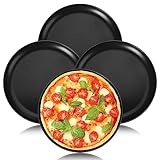 Onader Pizzablech 4er Set, ∅ 26cm Rund Pizzaform für Backen & Servieren, Edelstahl Pizza...