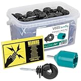 VOSS.farming 150x Ringisolator + Einschraubhilfe + Warnschild für den Weidezaun