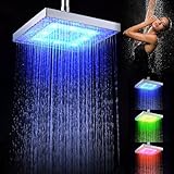 Atopskins LED Duschkopf - 8 Zoll quadratischer Regenfall-Duschkopf für das Badezimmer mit...